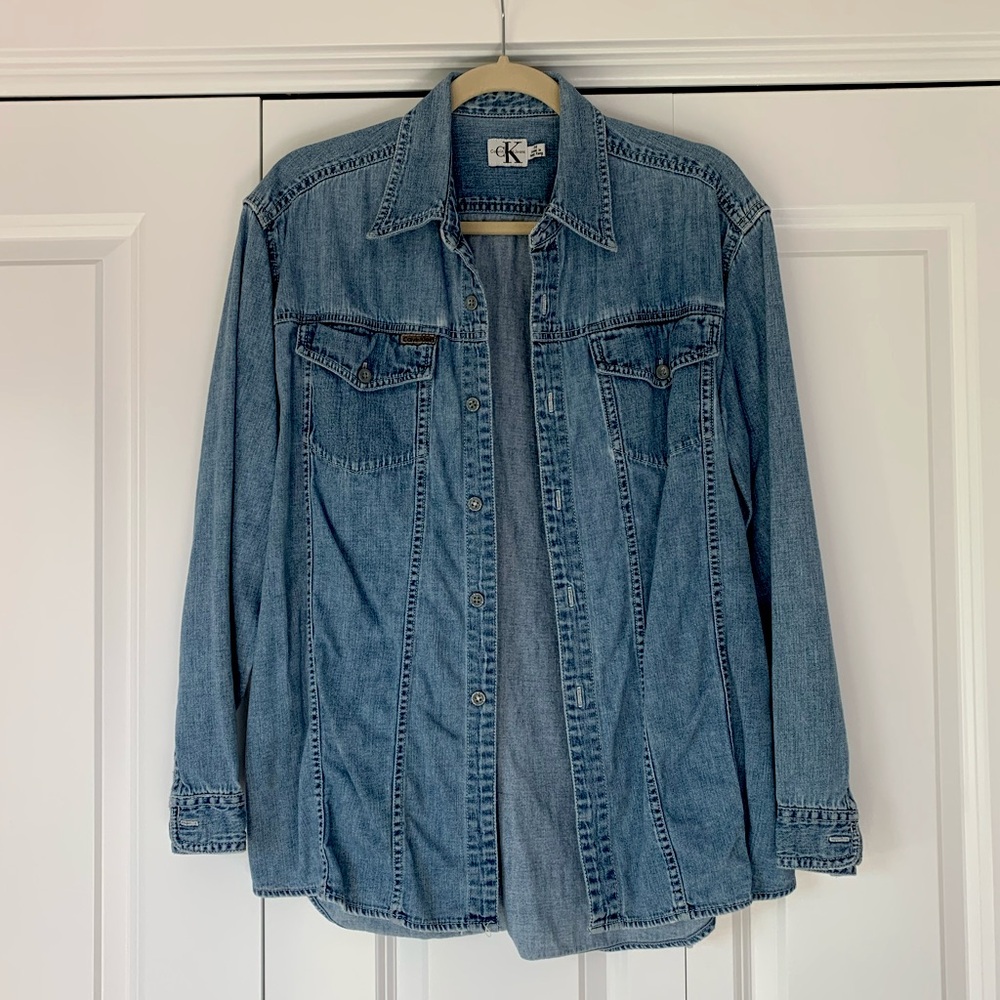 Vintage Calvin Klein Denim Button Up Shirt